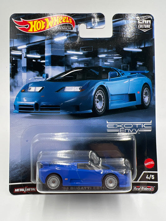 Hot Wheels Premium Exotic Envy #4 94 Bugatti EB110 Blue 243H