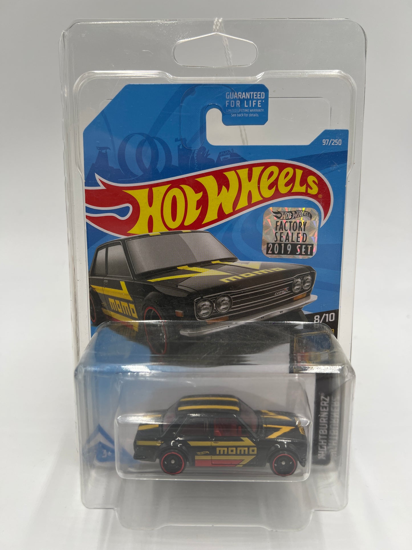 2019 Hot Wheels Factory Sealed Kmart Exclusive #97 71 Datsun 510 Momo Black W/Protector