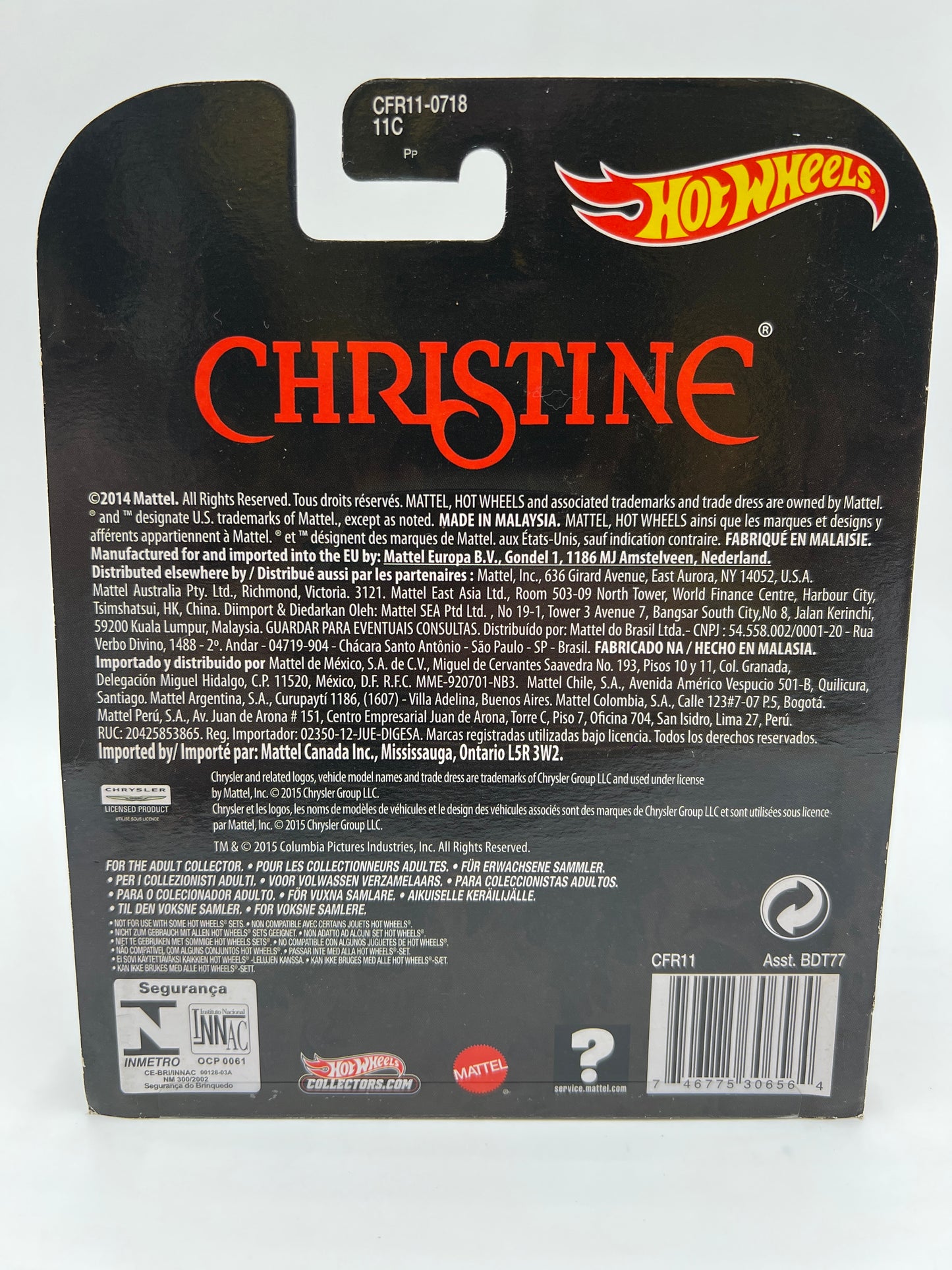 Hot Wheels Premium Retro Entertainment Christine 58 Plymouth Red W/Protector