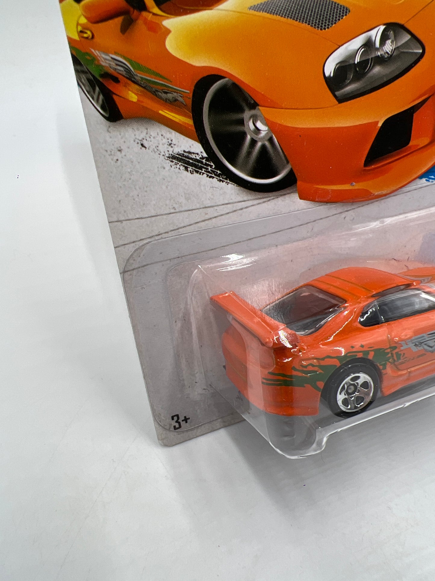 2013 Hot Wheels City #5 Fast & Furious Toyota Supra Orange W/Protector
