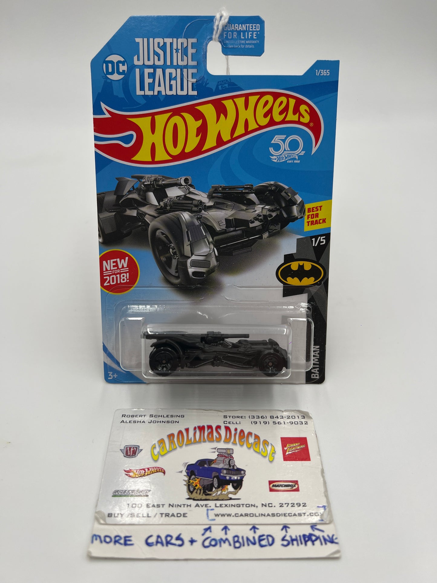 2018 Hot Wheels Batman #1 Justice League Batmobile Black 121F