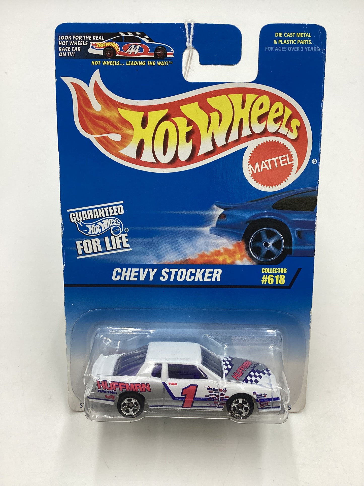 1996 Hot Wheels #618 Chevy Stocker White Huffman stocker 4B