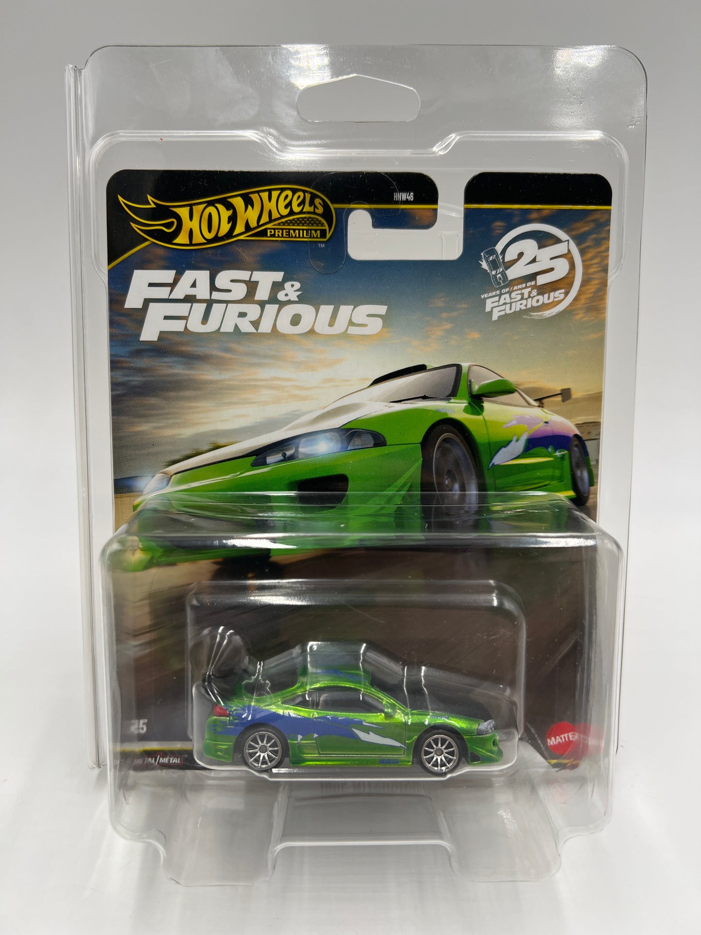 2026 Hot Wheels Premium Fast & Furious 25th Anniversary #1 1995 Mitsubishi Eclipse Spectraflame Green W/Protector