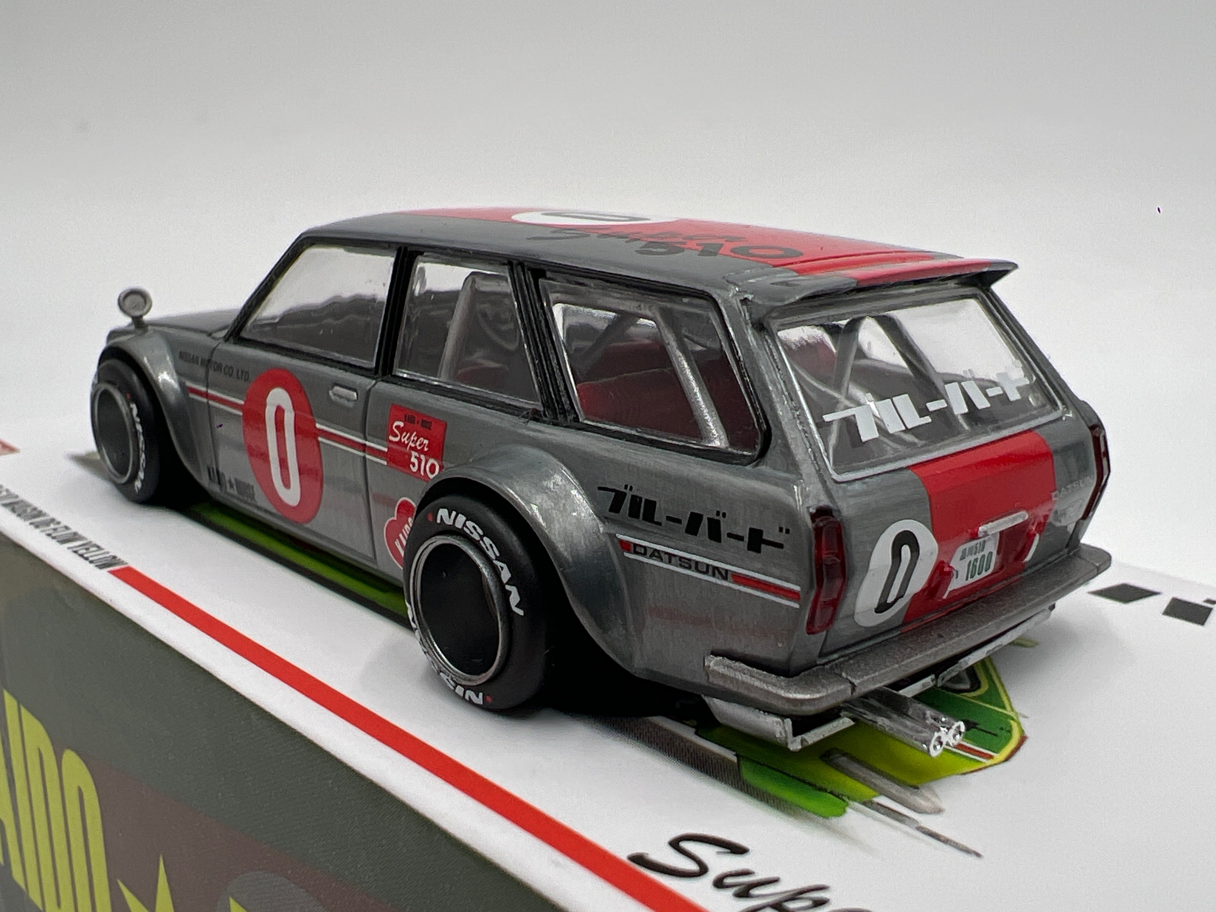 チェイスカー　ミニGT 街道ハウス　ダットサン 510 ワゴン　FLOWイエロー Mini GT Kaido House #164 CHASE Datsun Kaido 510 Wagon OG Flow