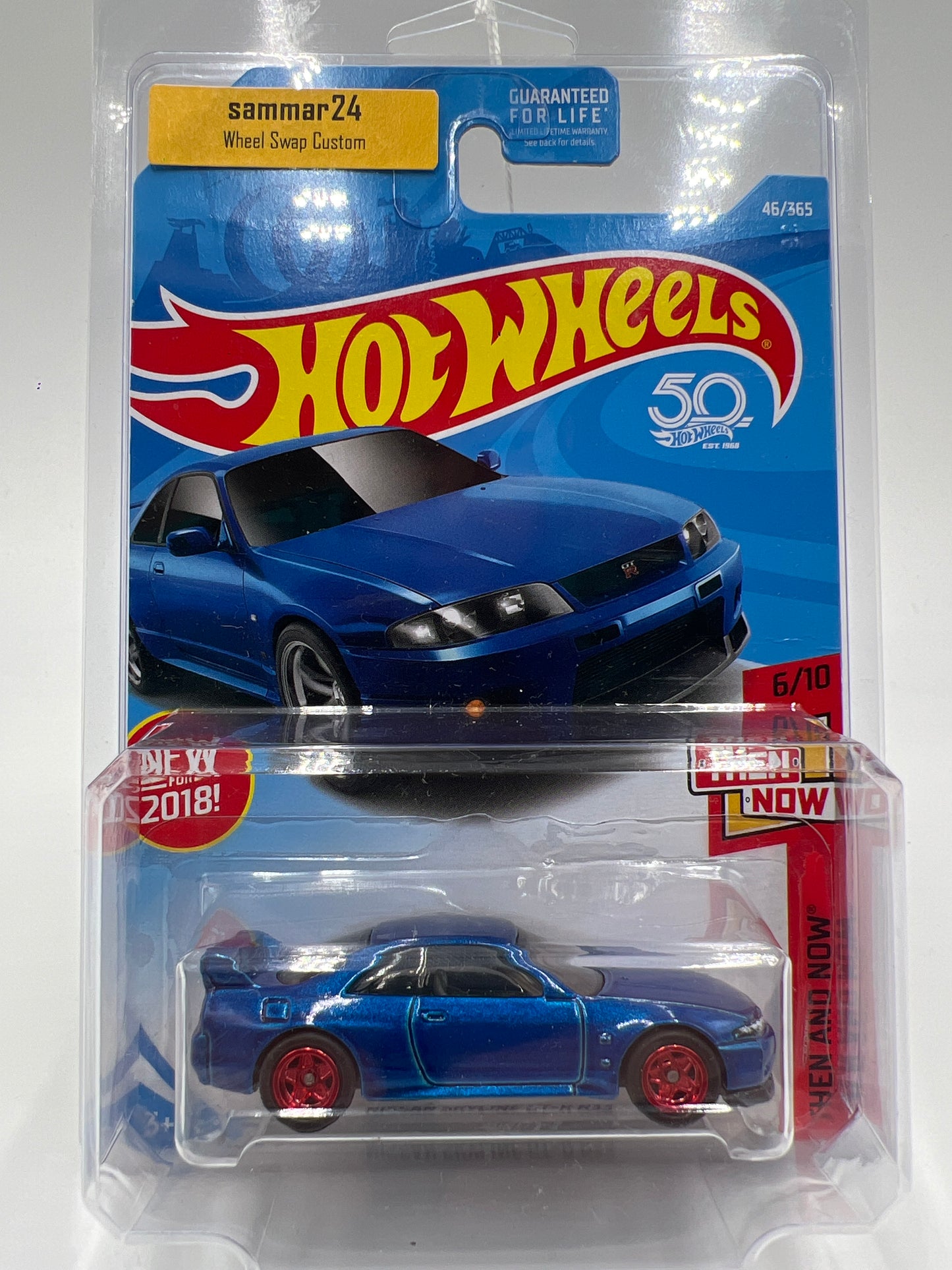 Hot Wheels Nissan Skyline GT-R R33 Blue Wheel Swap Custom On Card W/Protector SR