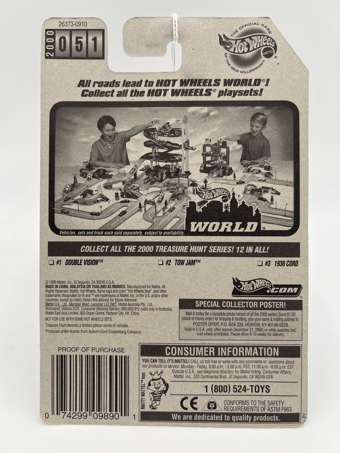 2000 Hot Wheels Treasure Hunt Real Riders #51 1936 Cord Silver 273C