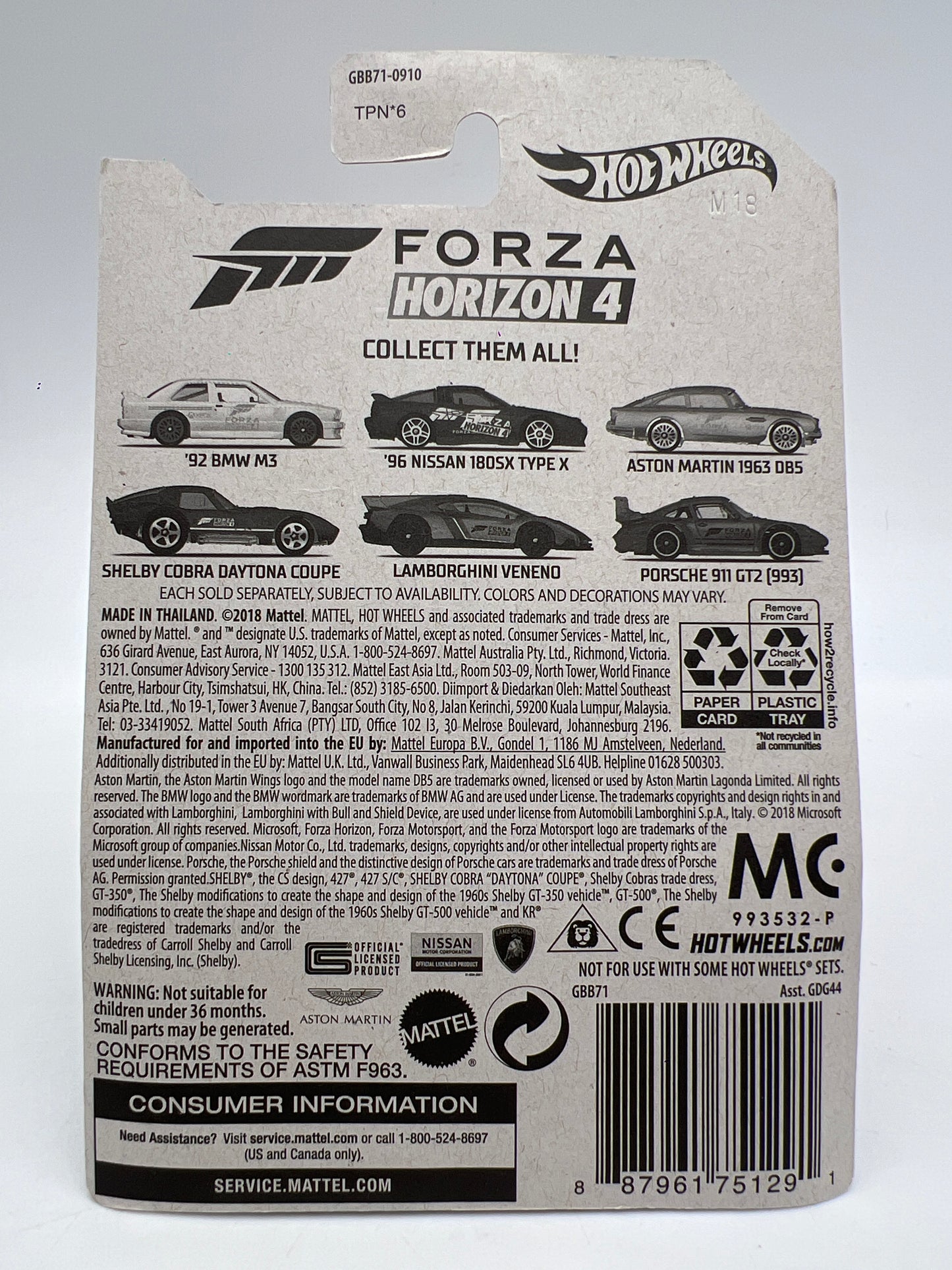 Hot Wheels Forza Horizon 4 #4 Shelby Cobra Daytona Coupe 167A