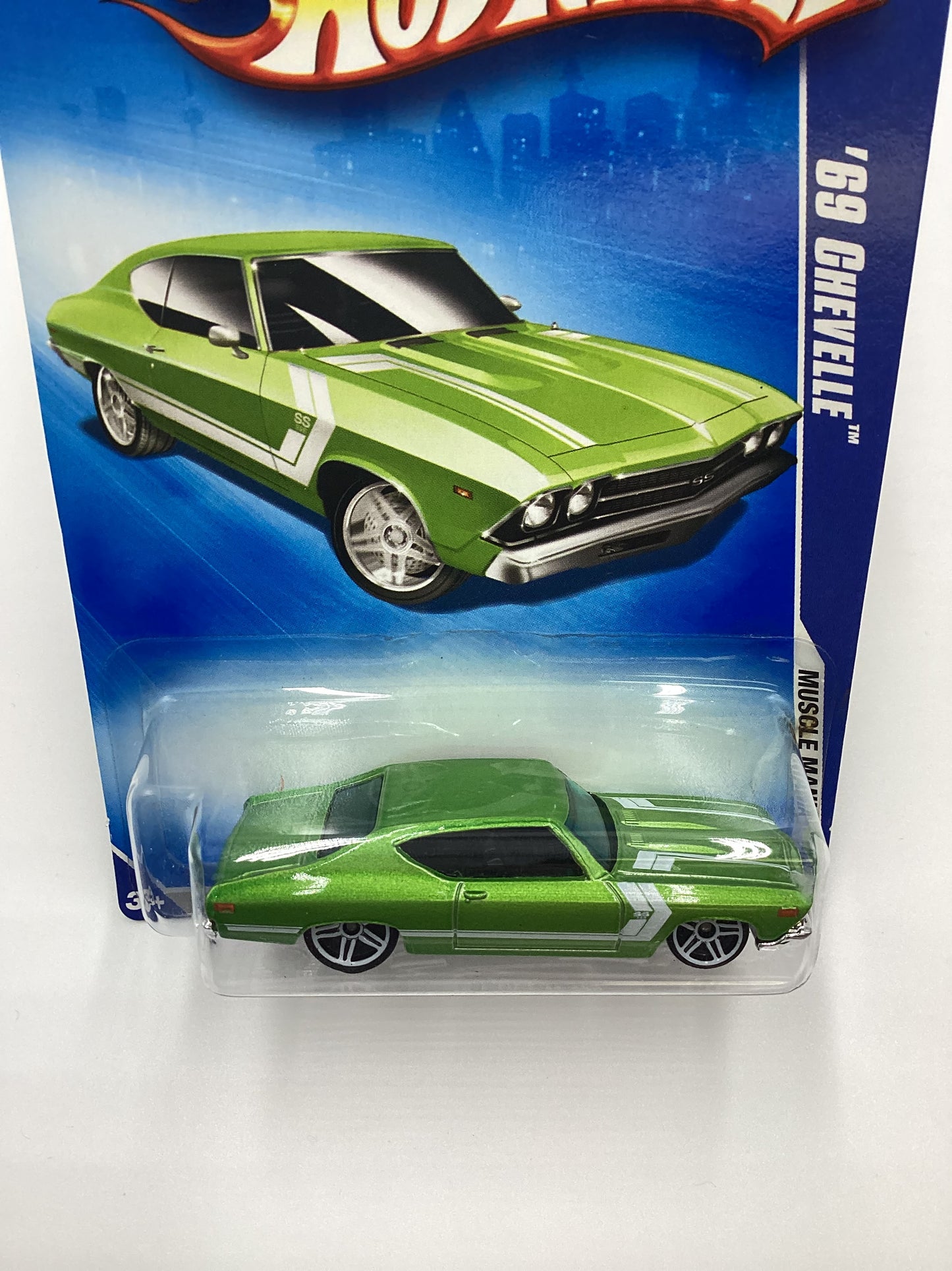 2009 Hot Wheels #084 69 Chevelle Green 5F