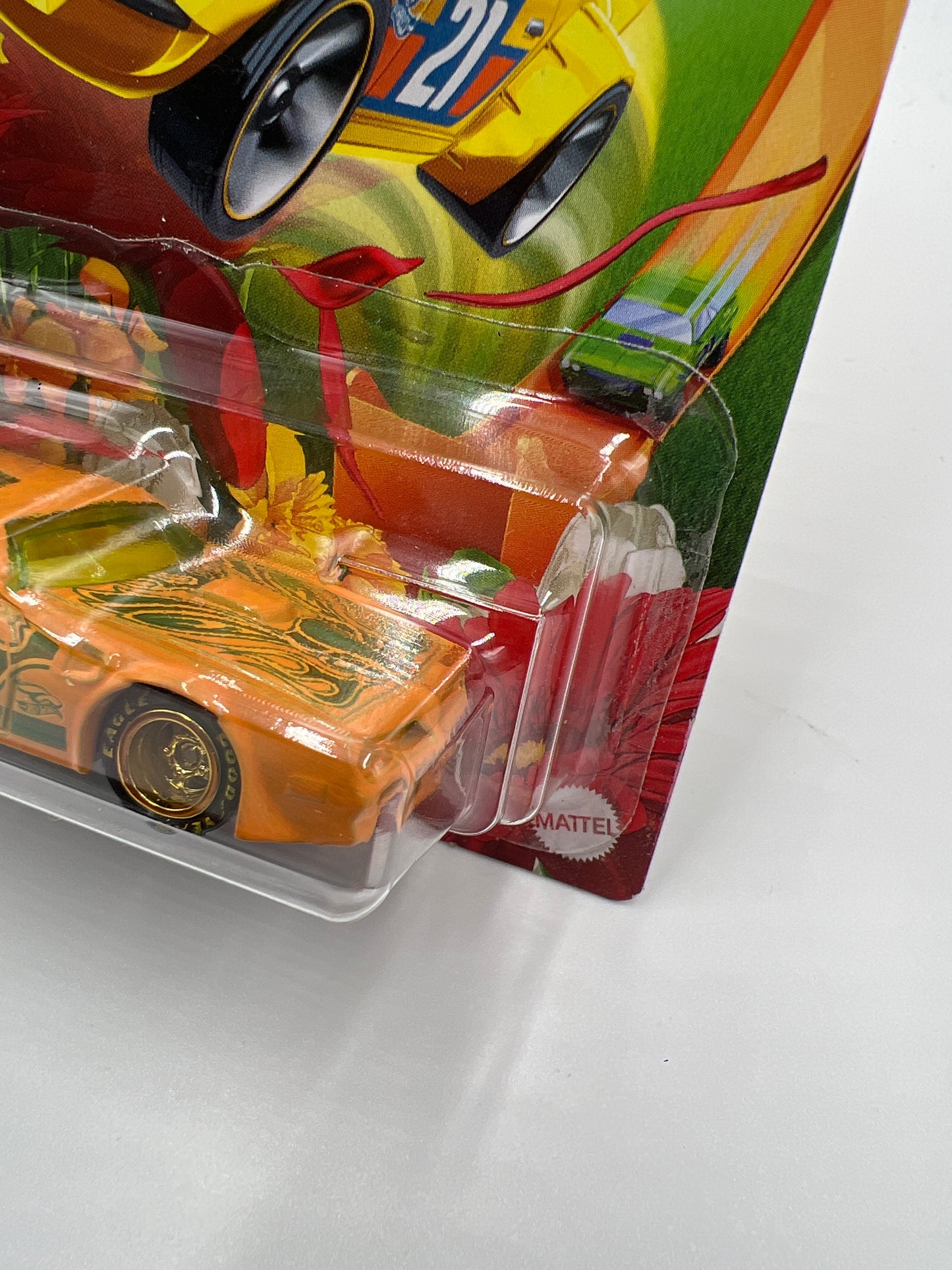 Hot Wheels 77 Pontiac Firebird T/A Orange Wheel Swap Custom On Card W/Protector