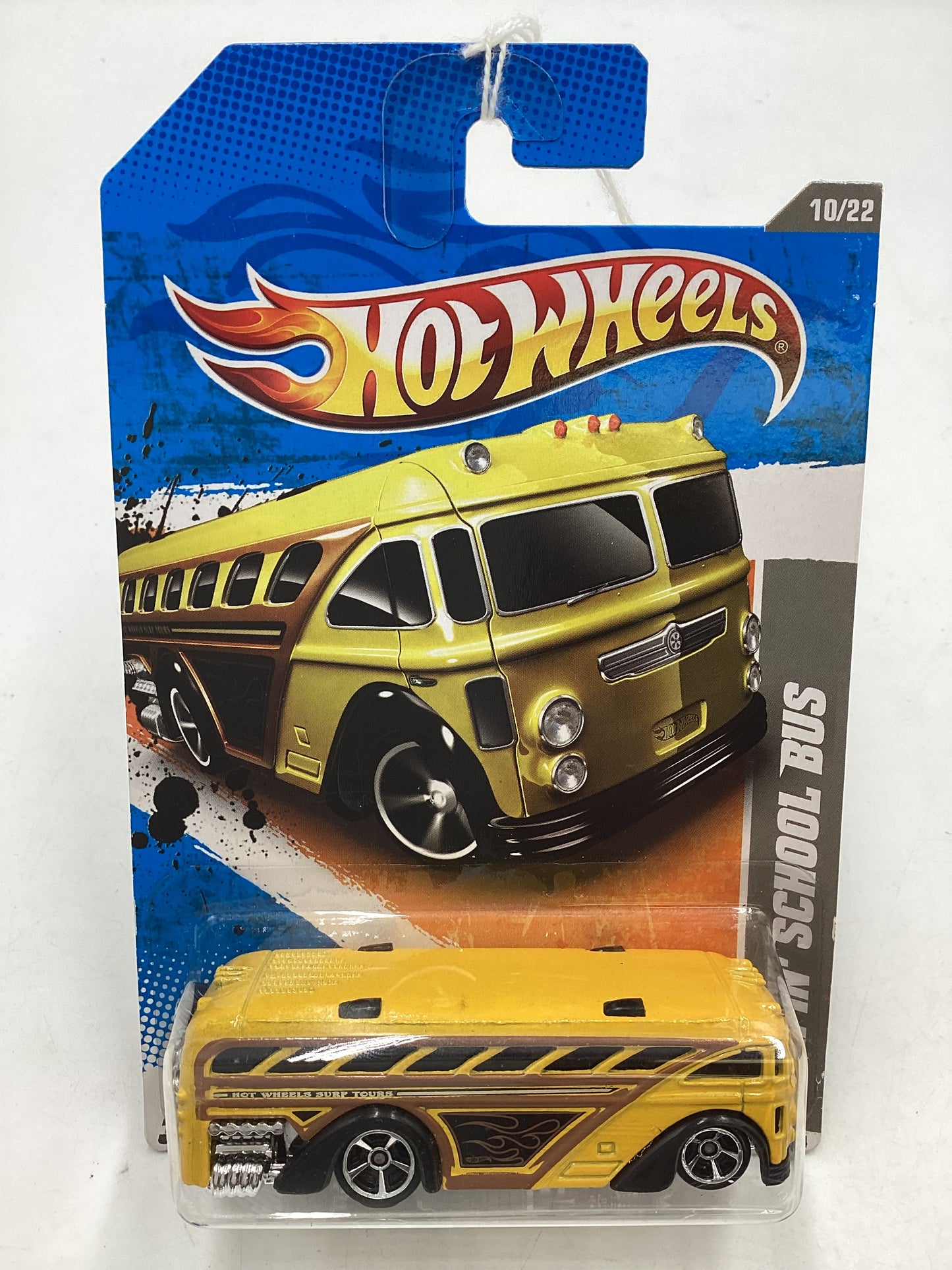 2011 Hot wheels #232 Surfin School Bus Yellow 39i