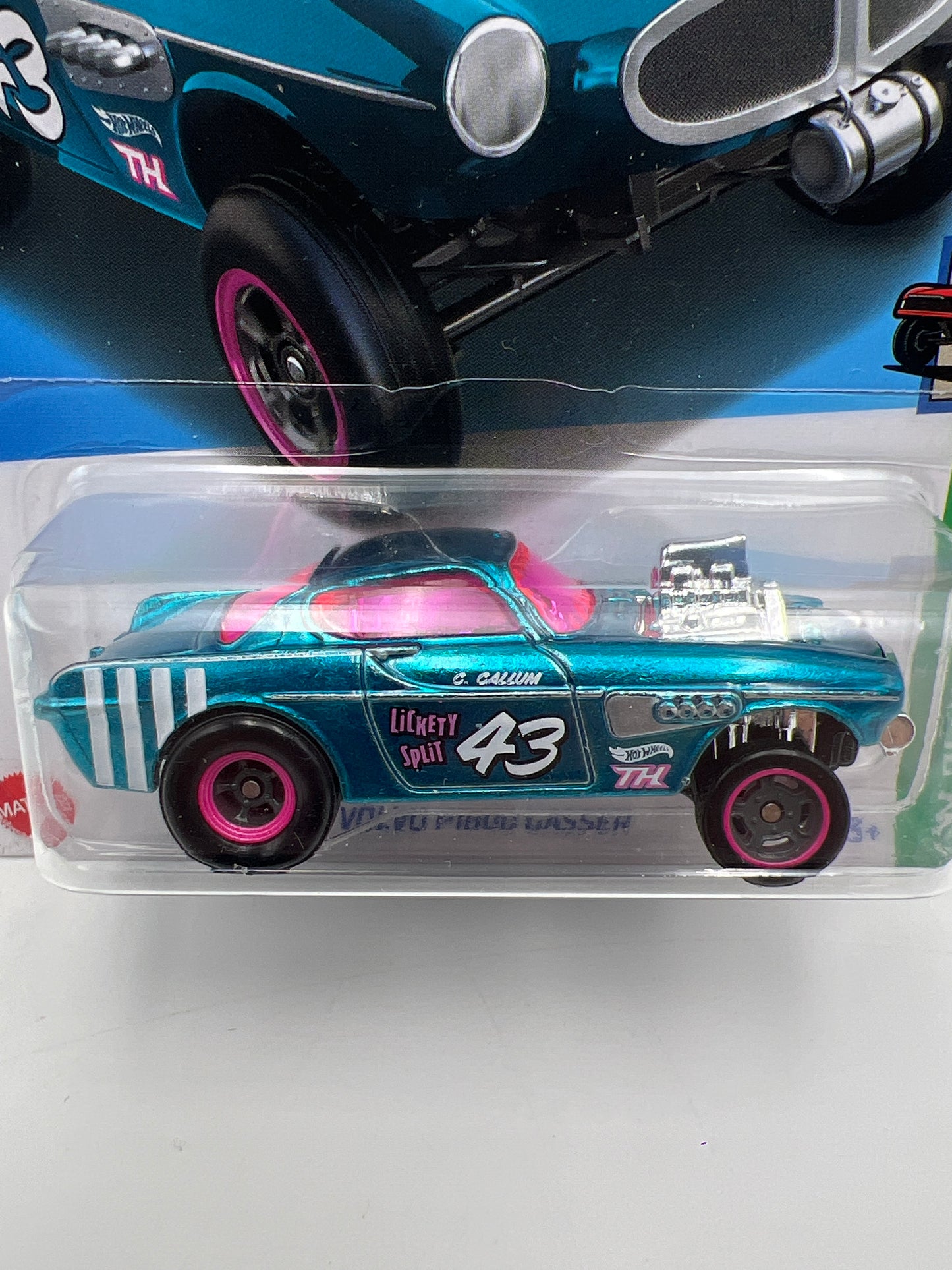 2024 Hot Wheels Super Treasure Hunt #153 Volvo P1800 Gasser Blue W/Protector
