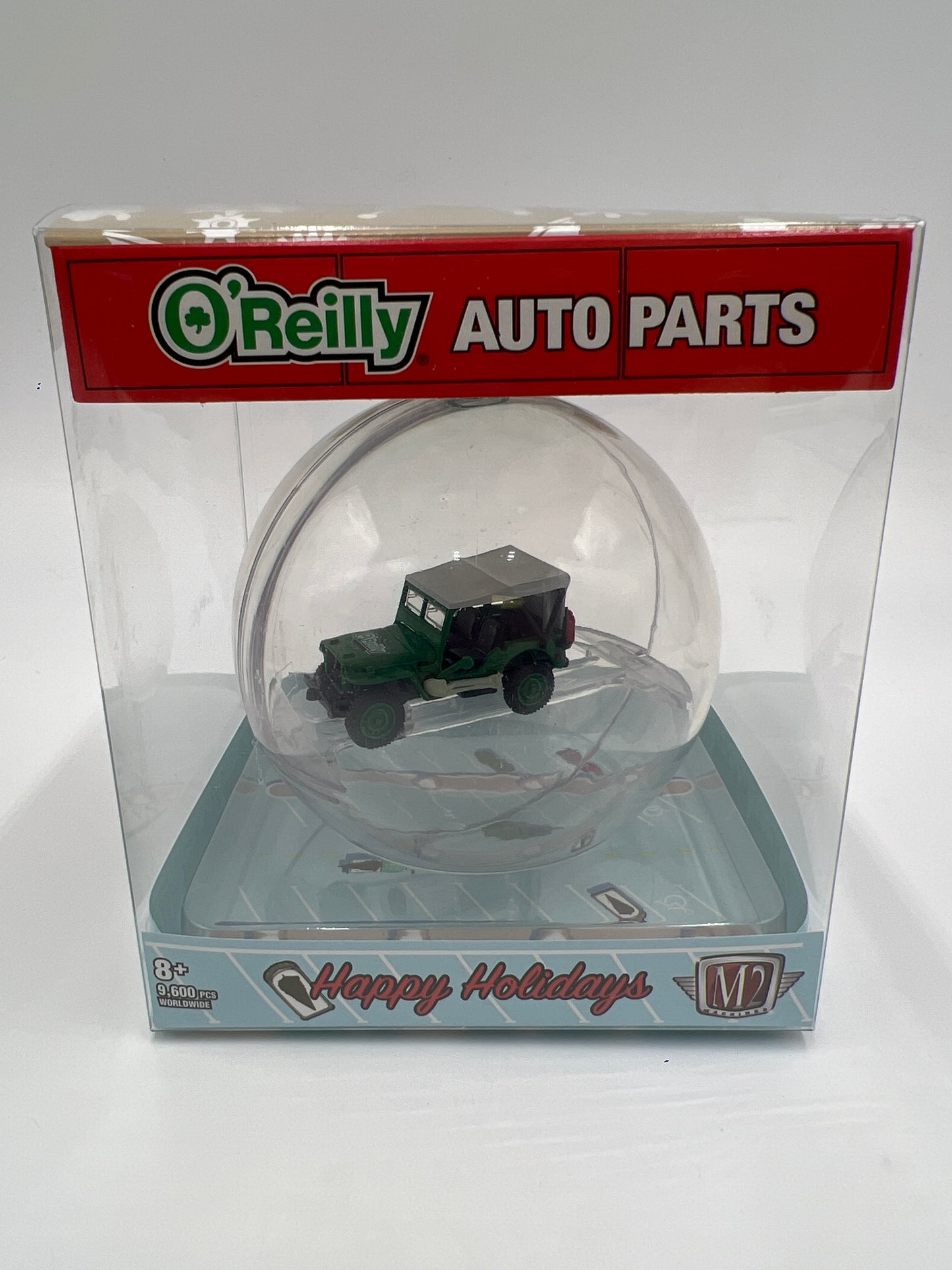 2022 M2 Machines Oreillys Exclusive Holiday Ornaments 1944 Willys MB Jeep Green