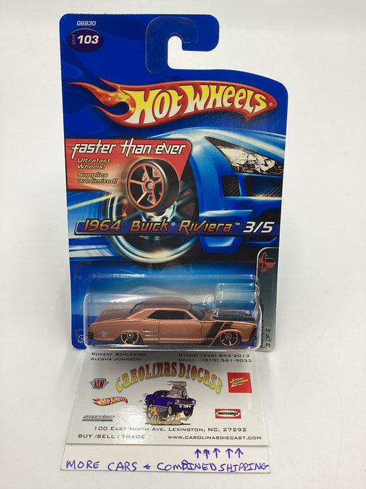 2005 Hot Wheels #103 1964 Buick Rivera Copper FTE faster than ever  Wheels W/ protector