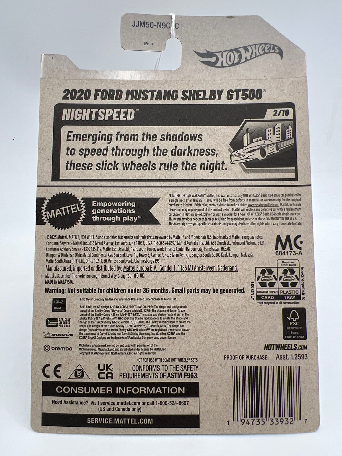 2026 Hot Wheels Kroger Exclusive #10 2020 Ford Mustang Shelby GT500 Light Blue SR
