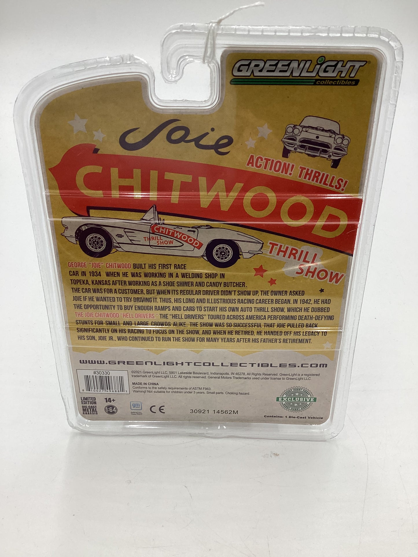 Greenlight GL Hobby Exclusive Chitwood 1958 Chevrolet Corvette White 180E