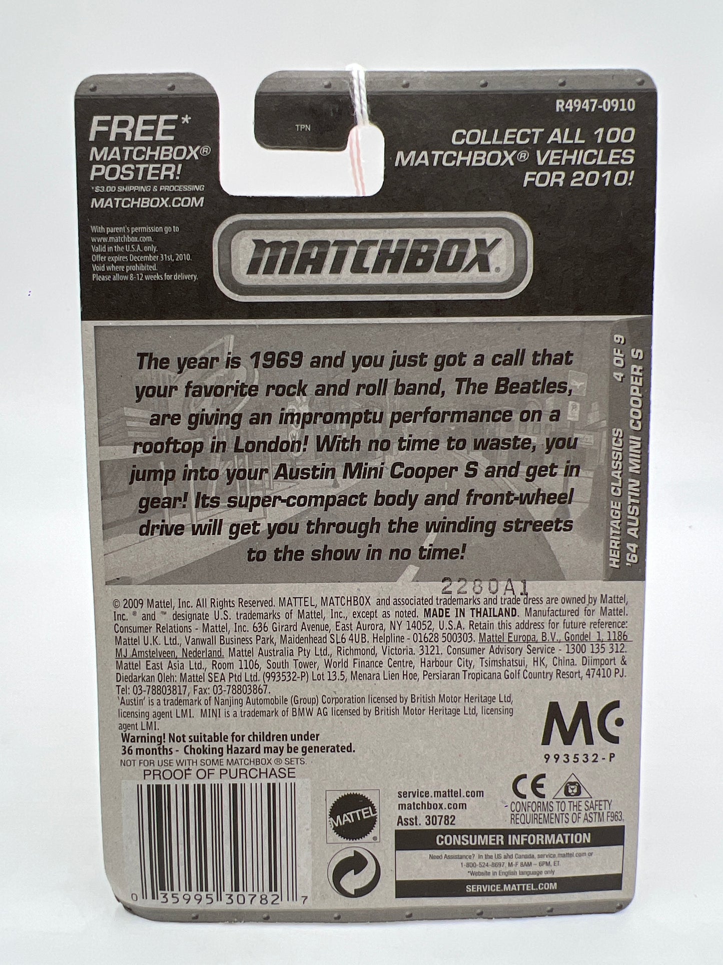 Matchbox Heritage Classics #19 64 Austin Mini Cooper S White 208C