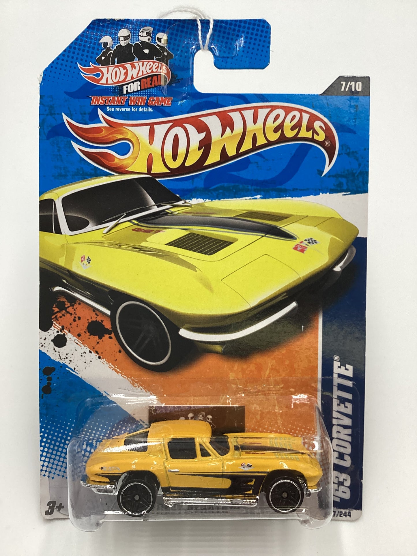2011 Hot Wheels #87 63 Corvette Yellow 8D