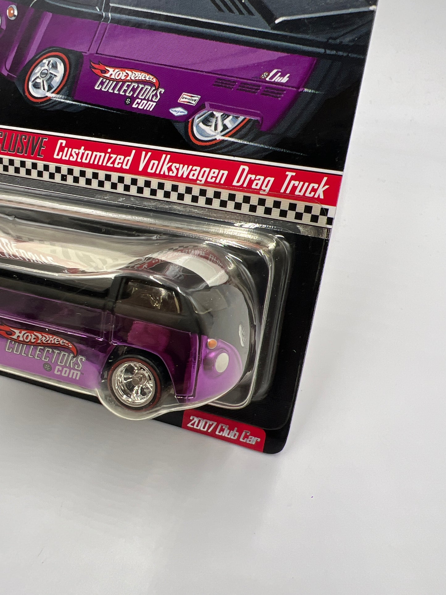 2007 Hot Wheels RLC Club Car Customized Volkswagen Drag Truck Purple 6118/7000 W/Protector & Pin