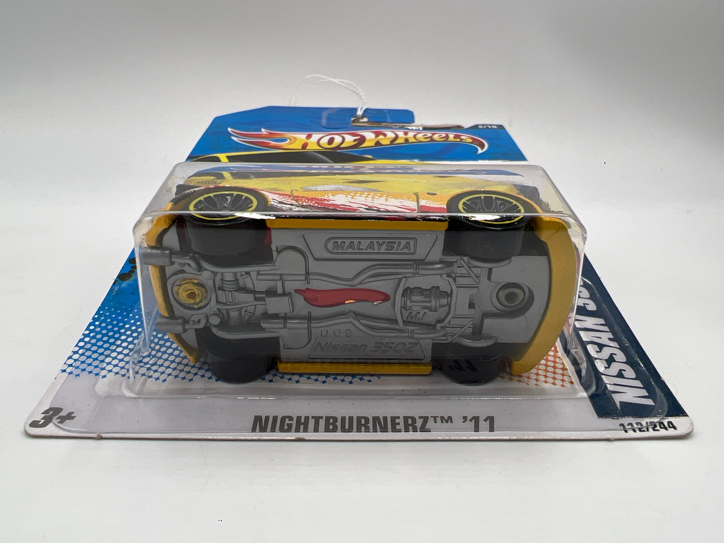 2011 Hot Wheels Nightburnerz #112 Nissan 350Z Yellow Bad J Hook 82H