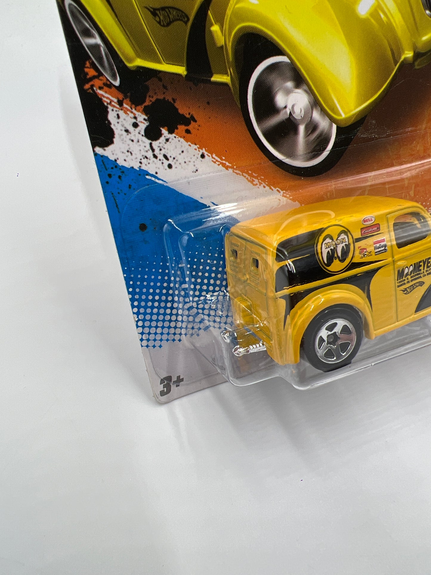 2011 Hot Wheels Performance #138 Anglia Panel Truck Yellow Mooneyes Green Lantern Card 53D