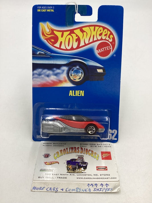 Hot Wheels Blue Card Collector No. 62 Alien Red 5SP Wheels 239H