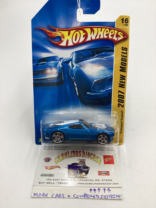 2007 Hot Wheels New Models #16 70 Pontiac Firebird Blue 55H