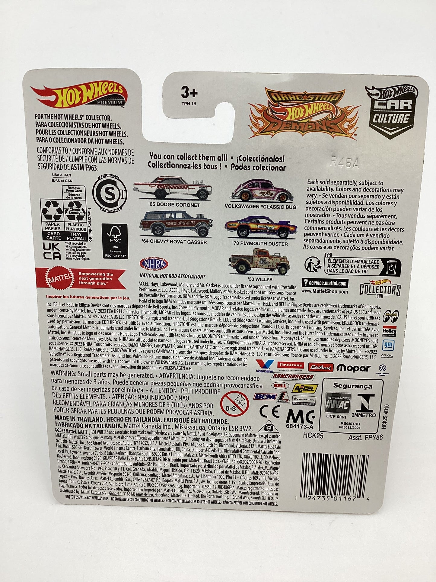 Hot Wheels Car Culture Drag Strip Demons 33 #0 33 Willys Chase W/ protector