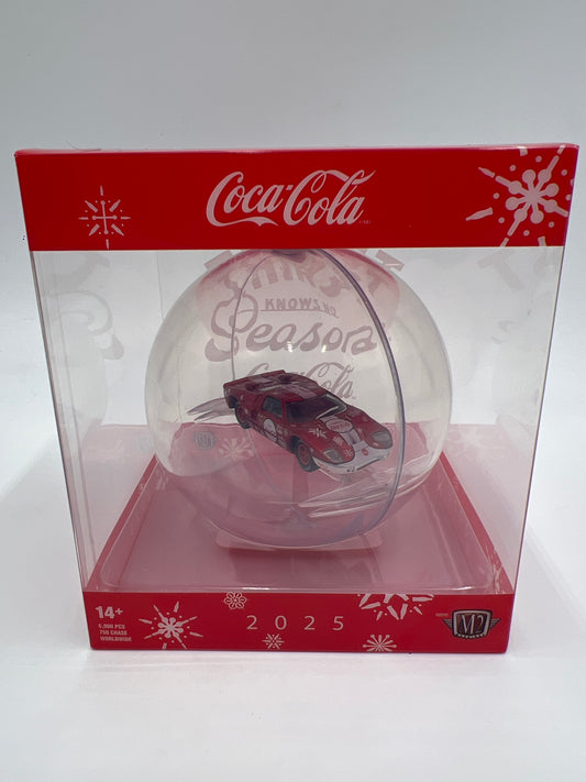 2025 M2 Machines Coca Cola Holiday Christmas Ornaments 1966 Ford GT40 Red