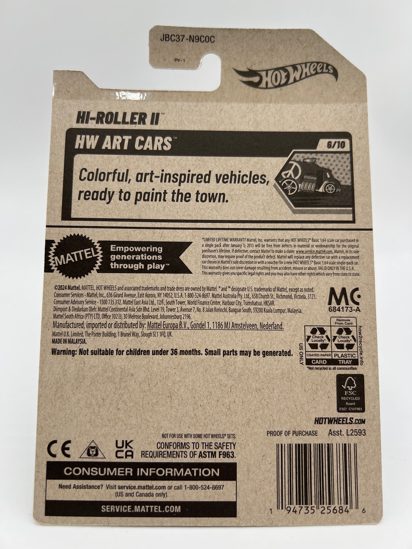 2025 Hot Wheels C Case Super Treasure Hunt #61 Hi-Roller II Black/White W/Protector #1