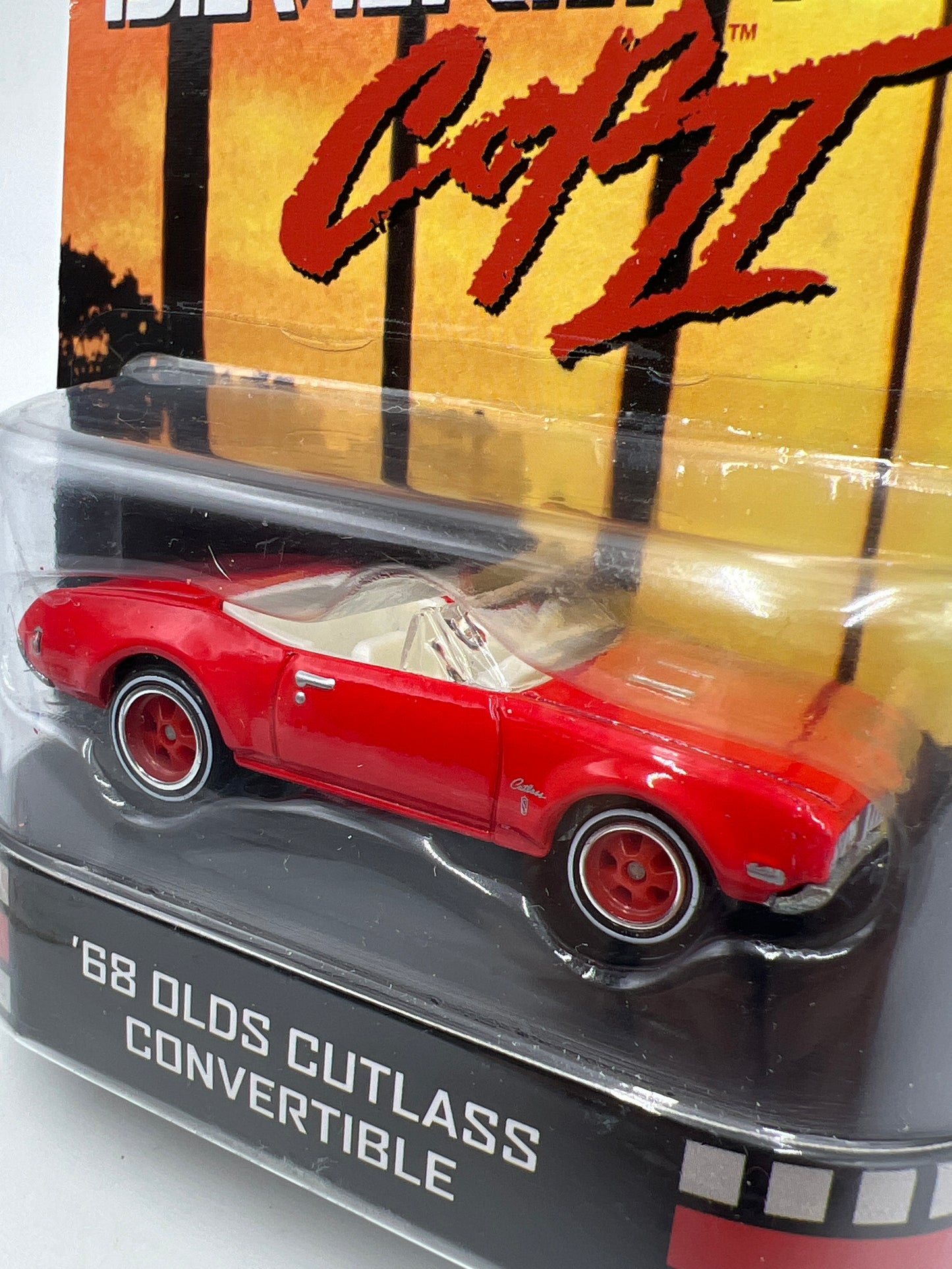 Hot Wheels Premium Retro Entertainment Beverly Hills Cop II 68 Olds Cutlass Convertible Red W/Protector
