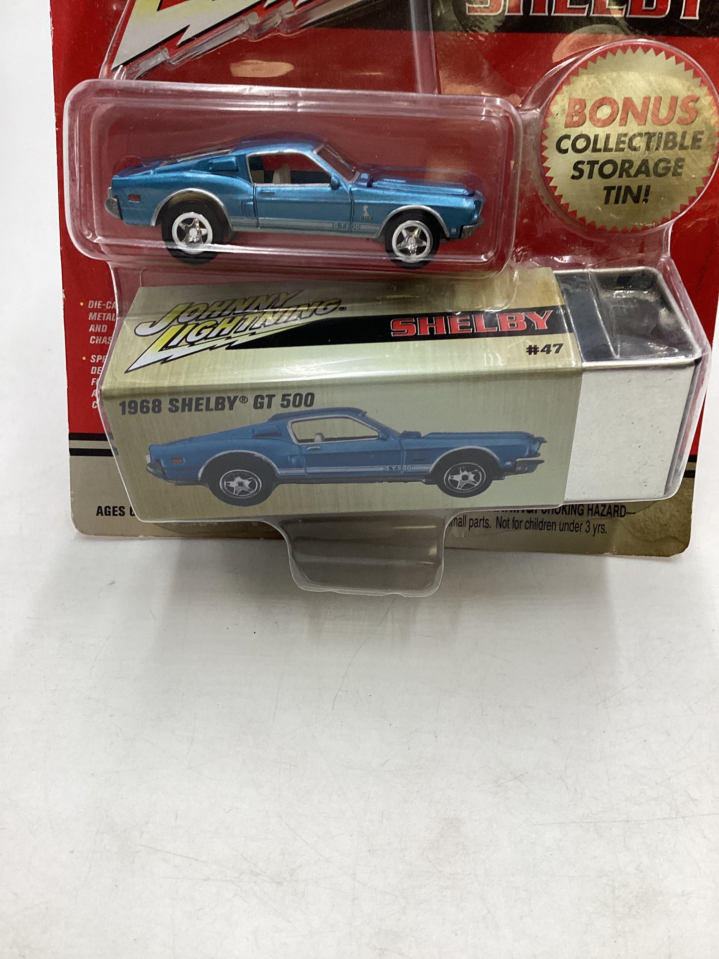 Johnny Lightning Pro Collector Series Shelby 1968 Shelby GT 500 Blue W/Tin 221H