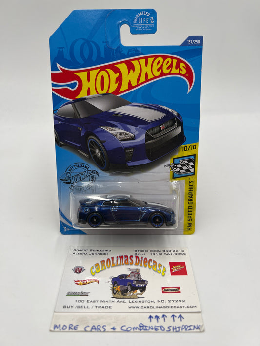 2020 Hot Wheels Super Treasure Hunt #137 17 Nissan GT-R R35 Blue W/Protector