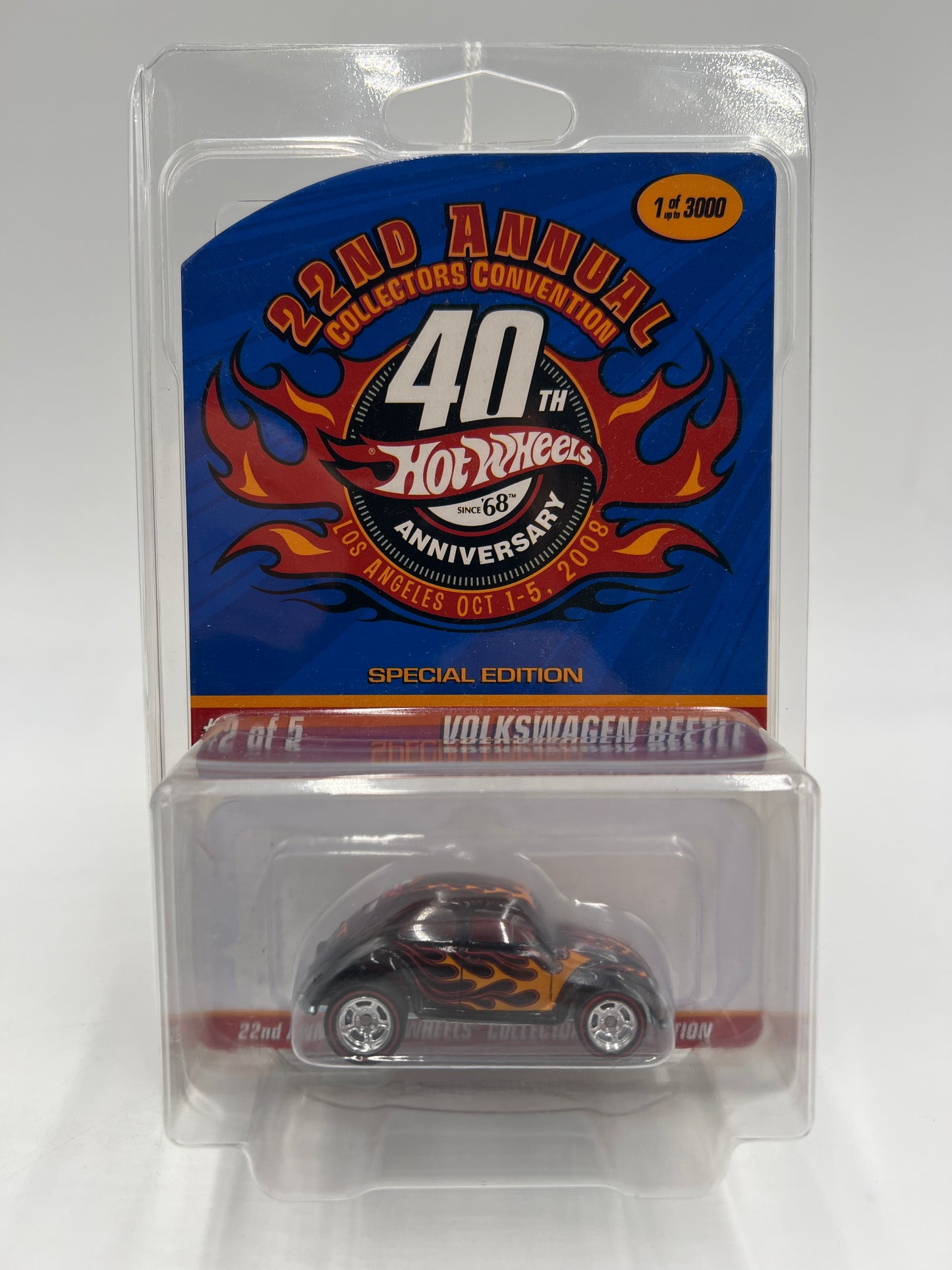 2008 Hot Wheels 22nd Annual Collectors Convention LA 1 of 3000 Volkswagen Beetle W/Protector