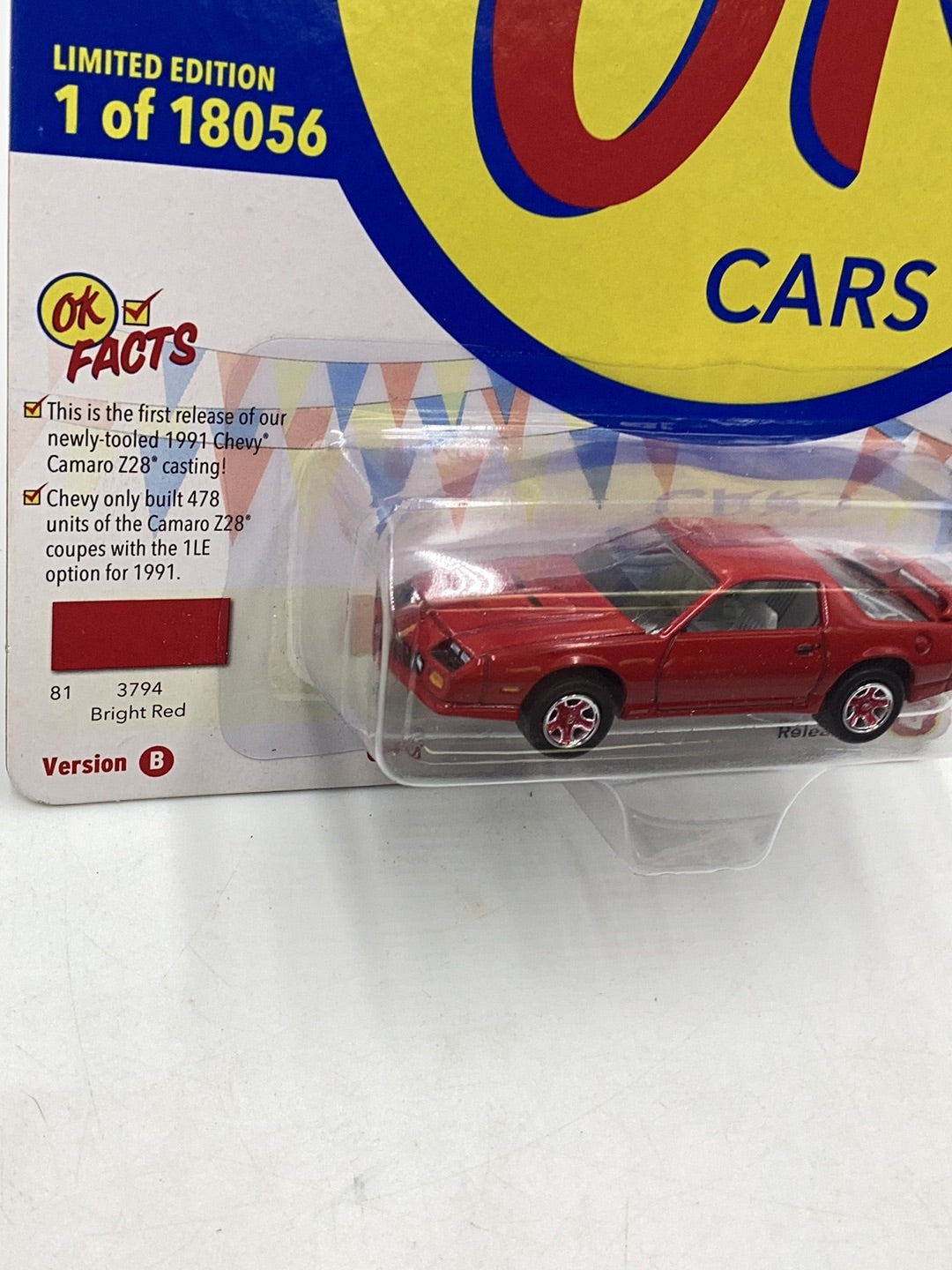 Johnny Lightning Muscle Cars USA 1991 Chevy Camaro Z28 1LE red 230B