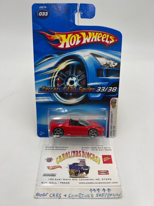 2006 Hot Wheels First Editions #033 Ferrari F430 Spider Red