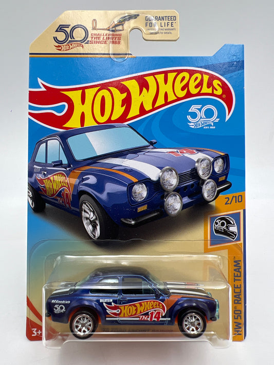 2018 Hot Wheels Super Treasure Hunt 70 Ford Escort RS1600 Blue W/Protector