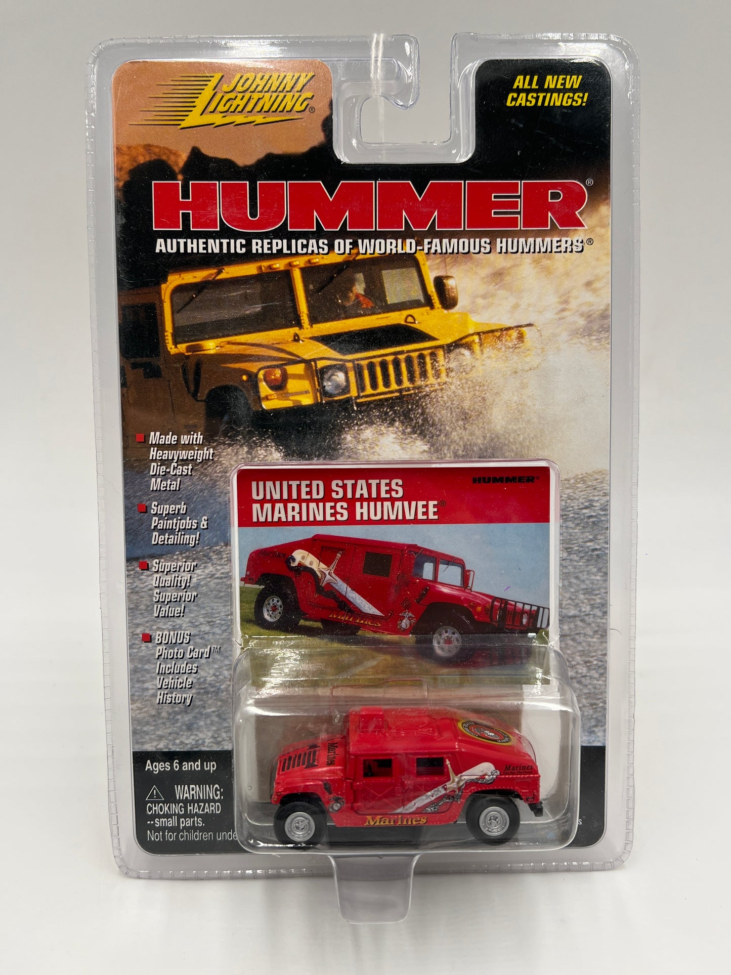 Johnny Lightning Hummer Series United States Marines Humvee Red 221H