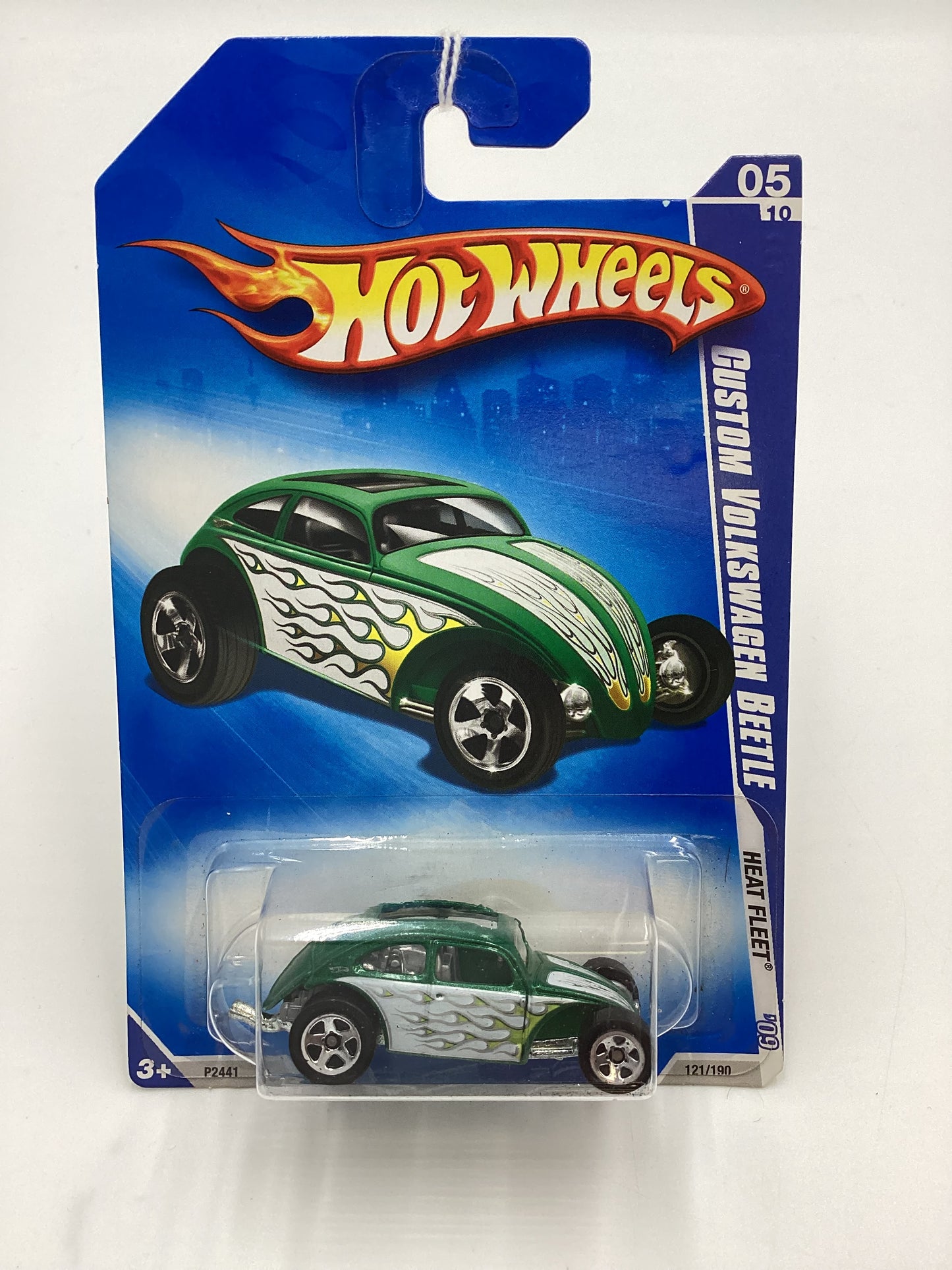 2009 Hot wheels #121 Custom Volkswagen Beetle Green 97E