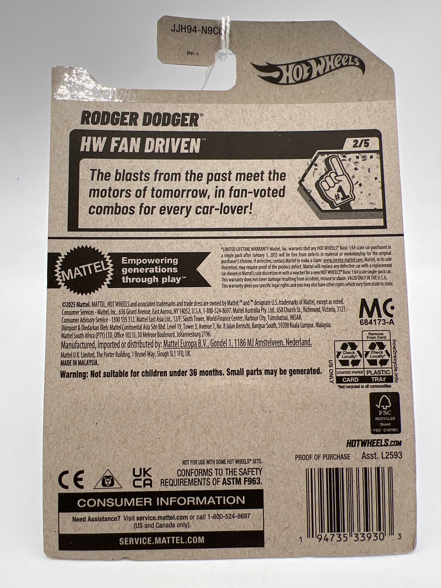 2026 Hot Wheels A Case Fan Driven #19 Rodger Dodger Aqua Blue 55C