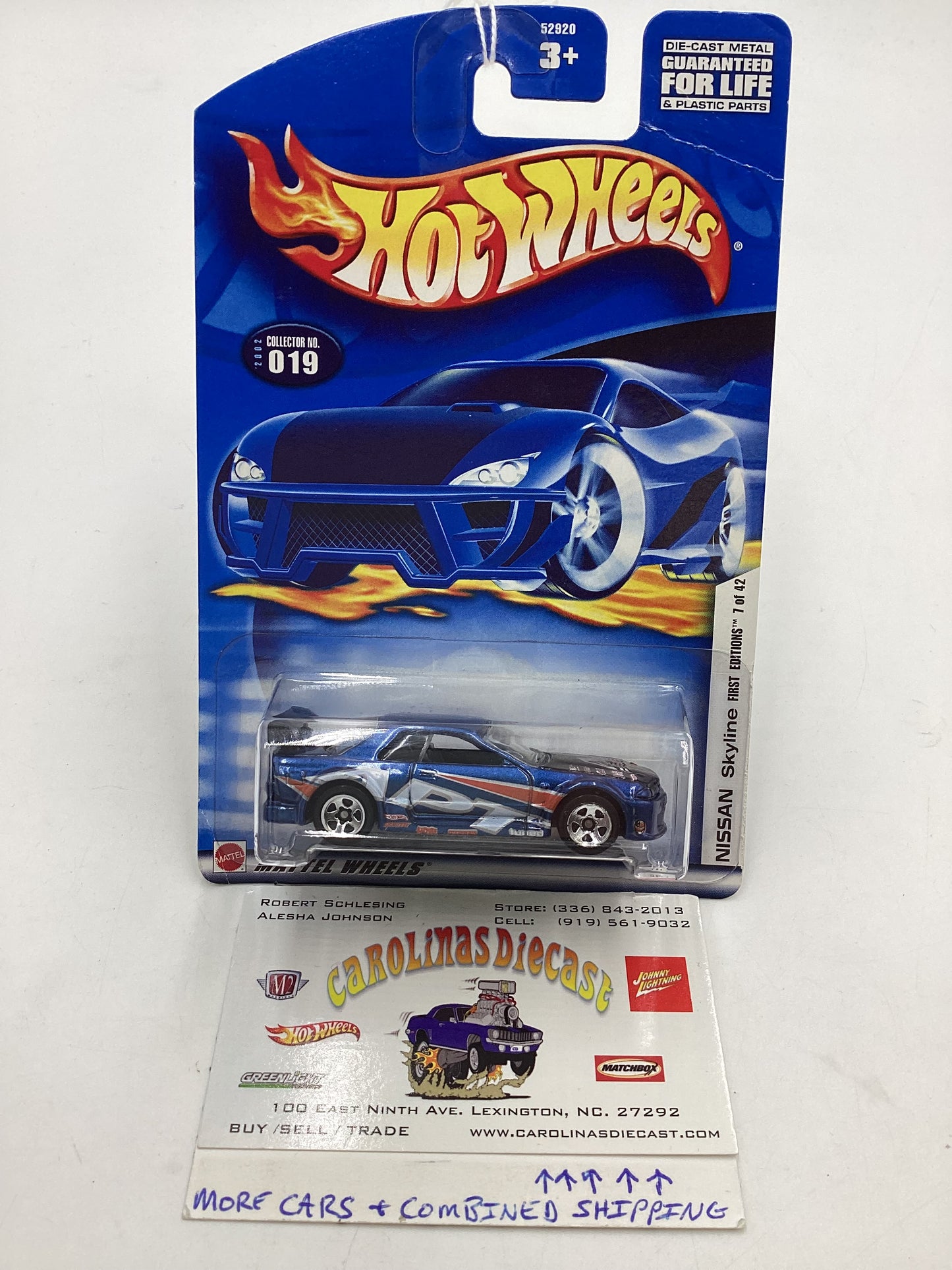 2002 Hot Wheels First Editions #019 Nissan Skyline *Bad Card* 82D