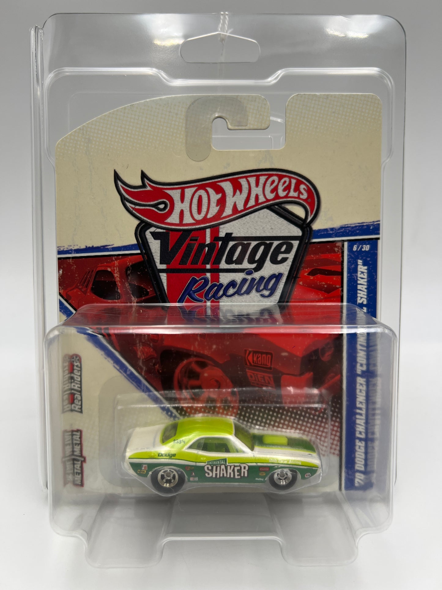 Hot Wheels Premium Vintage Racing #6 70 Dodge Challenger Continental Shaker W/Protector