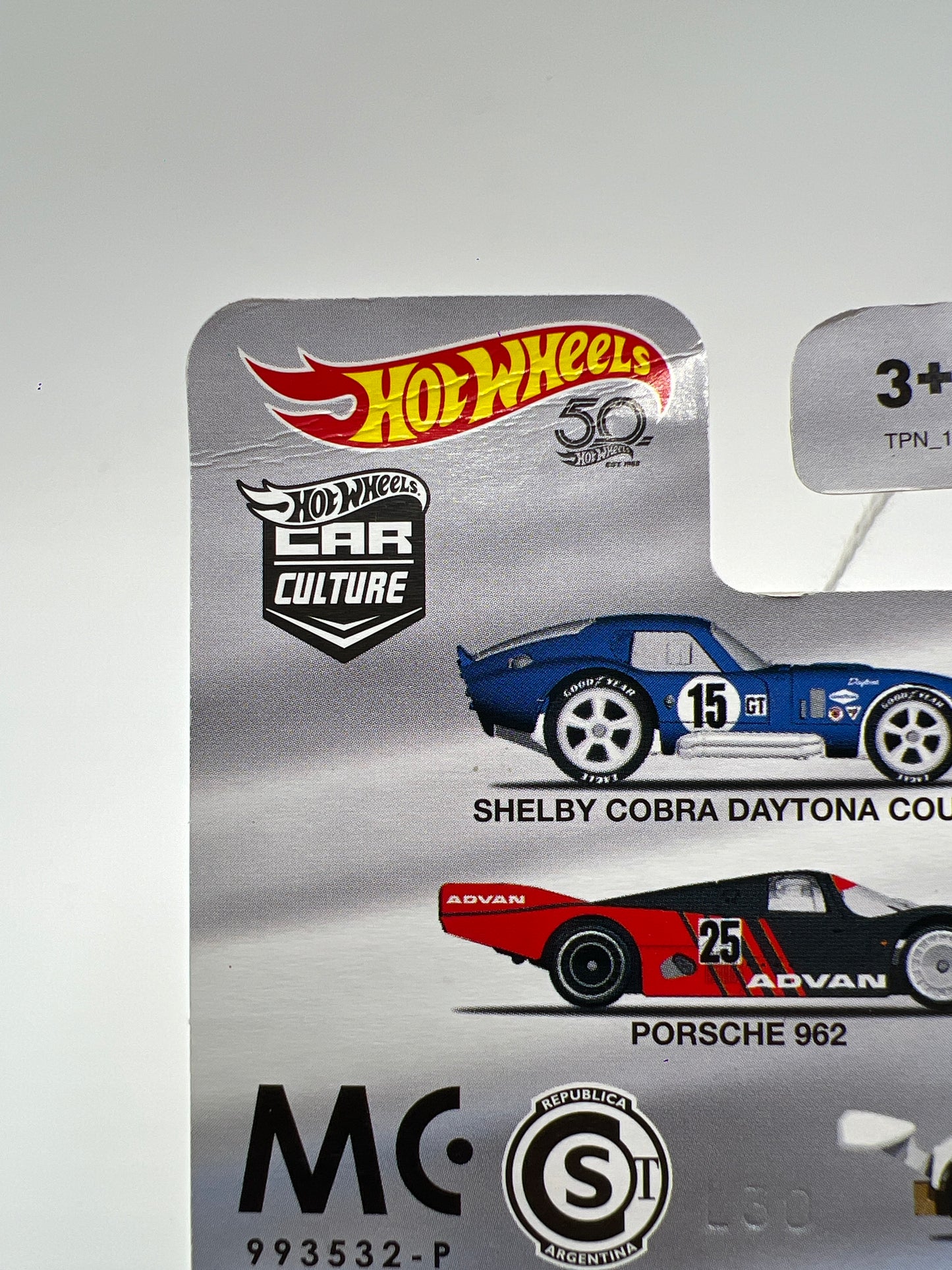 2018 Hot Wheels Car Culture Premium Circuit Legends #1 Shelby Cobra Daytona Coupe Blue Creased Card 255E