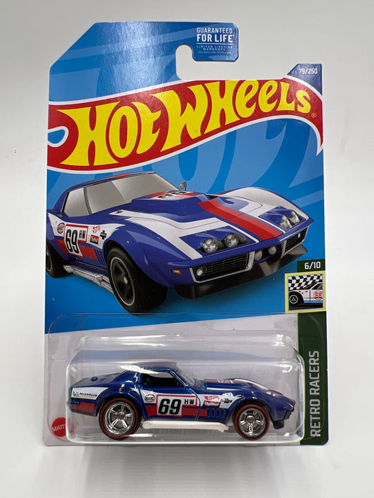 Hot Wheels 69 Copo Corvette Blue Wheel Swap Custom On Card W/Protector SR