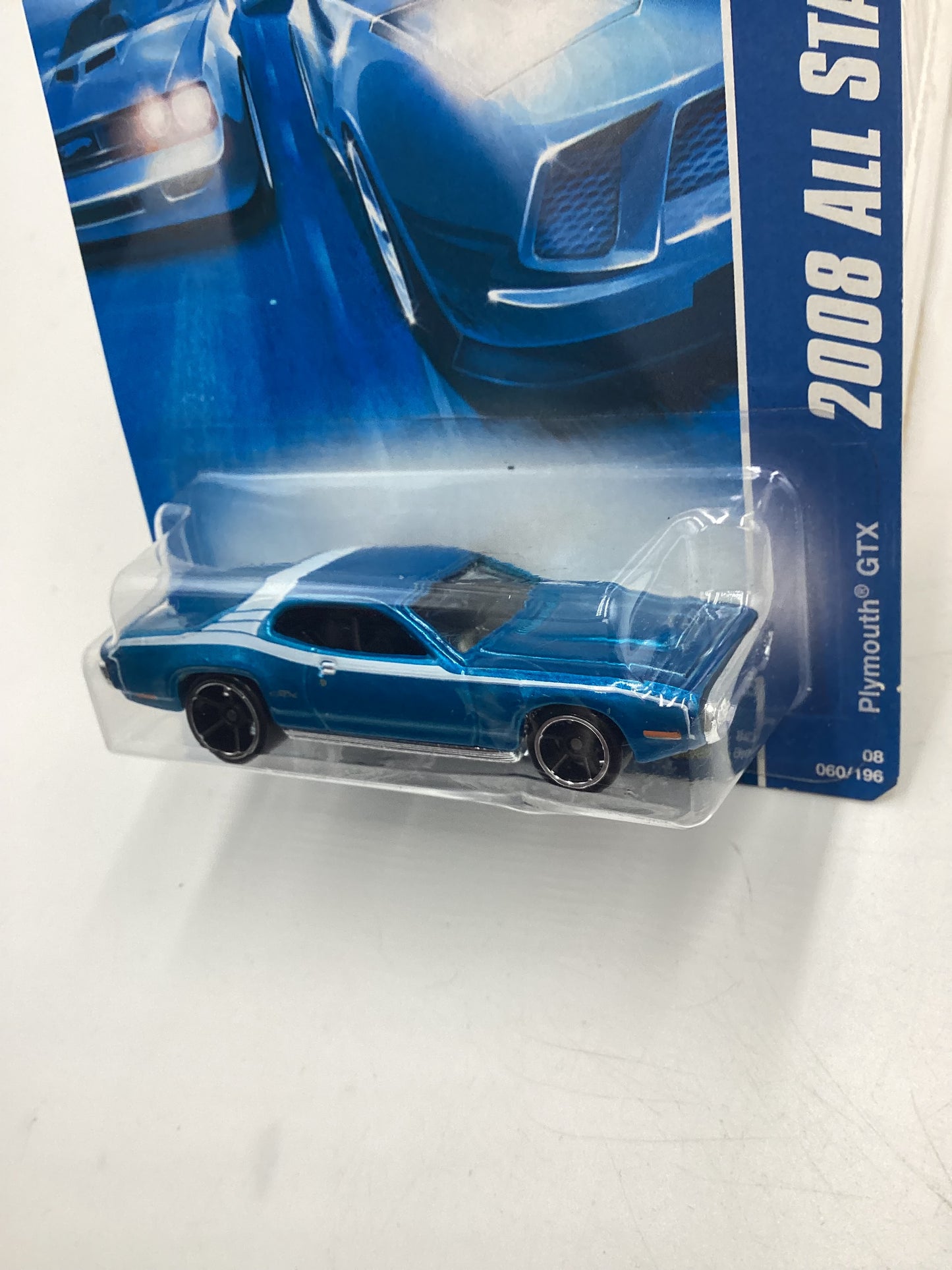 2008 Hot Wheels All Stars #60 Plymouth GTX Blue Card Not Perfect 46E