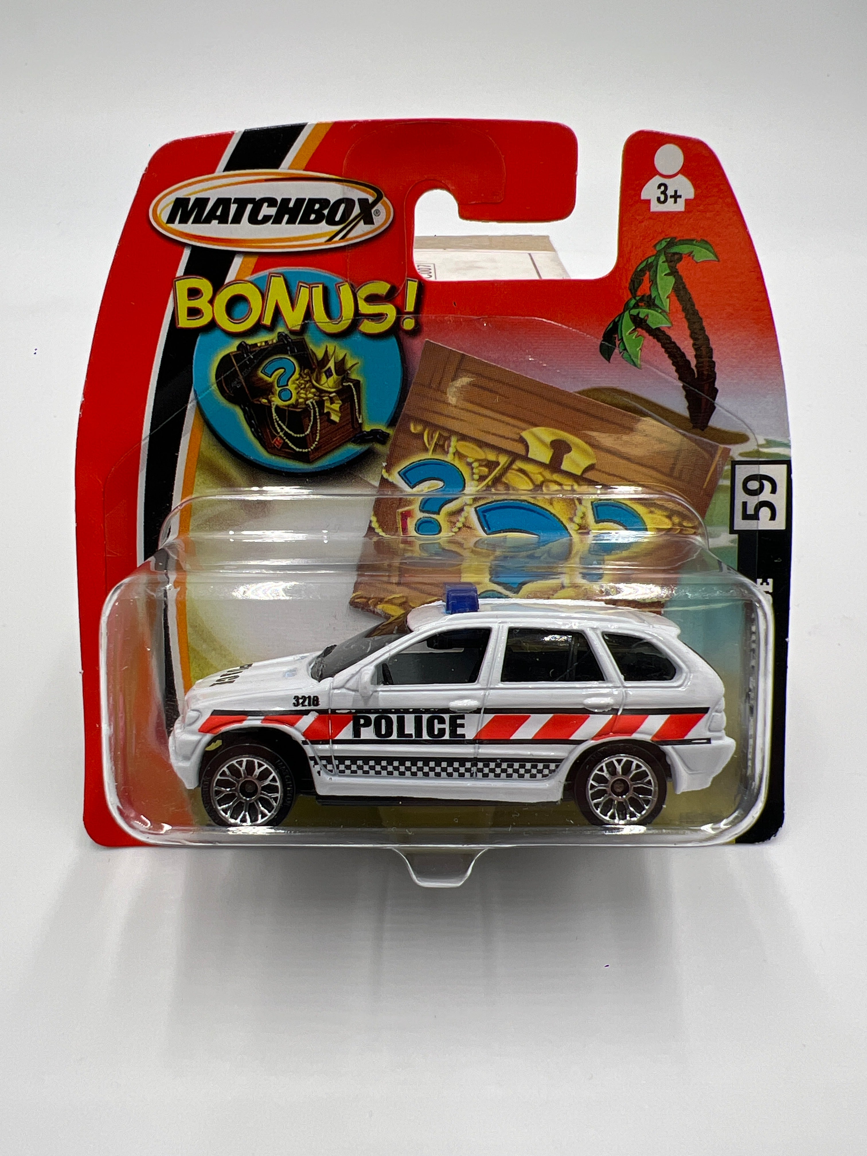 Matchbox #59 Bonus Treasure Short Card BMW X5 Police White W