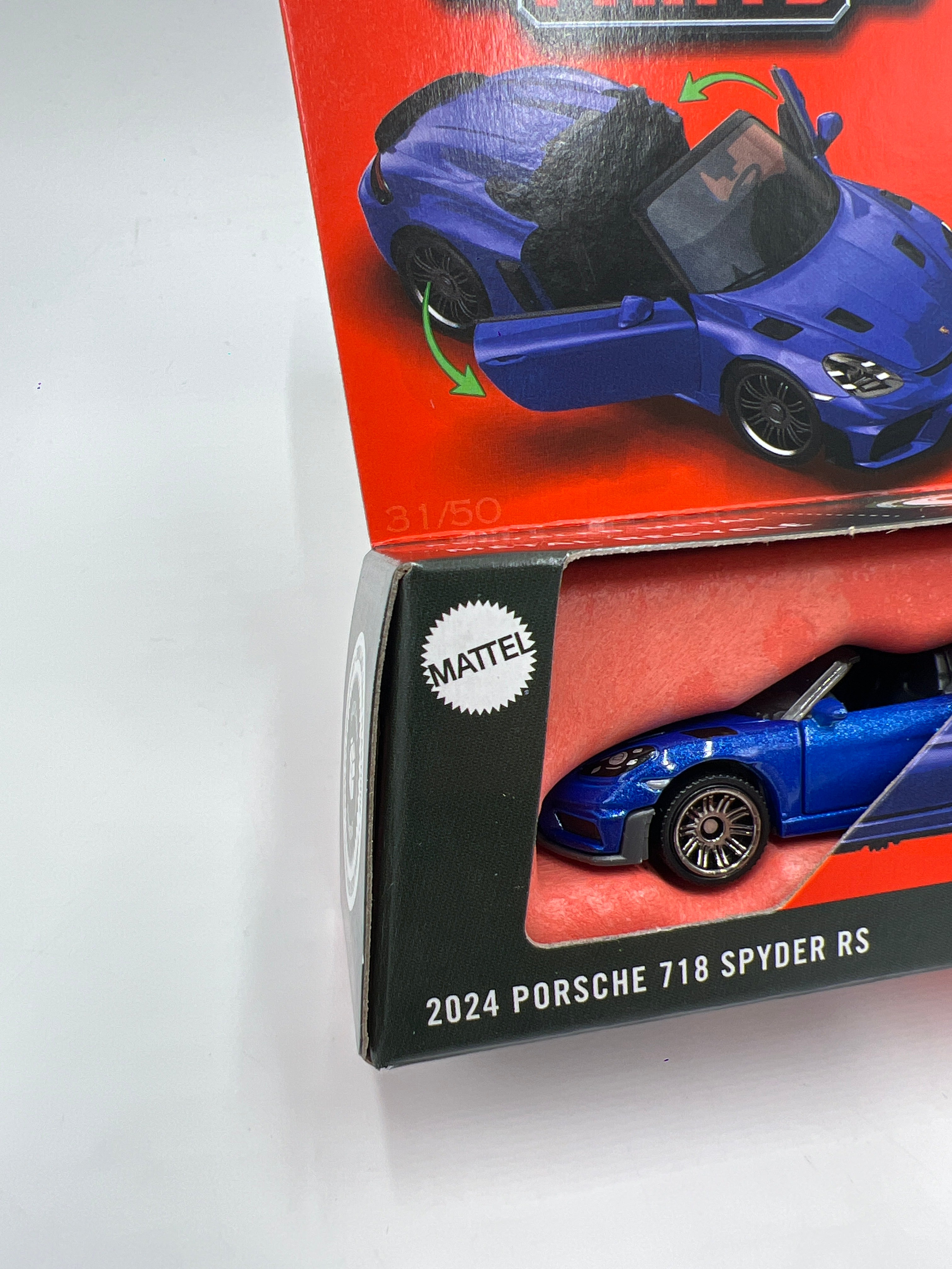 2025 Matchbox Moving Parts #31 2024 Porsche 718 Spyder RS Blue