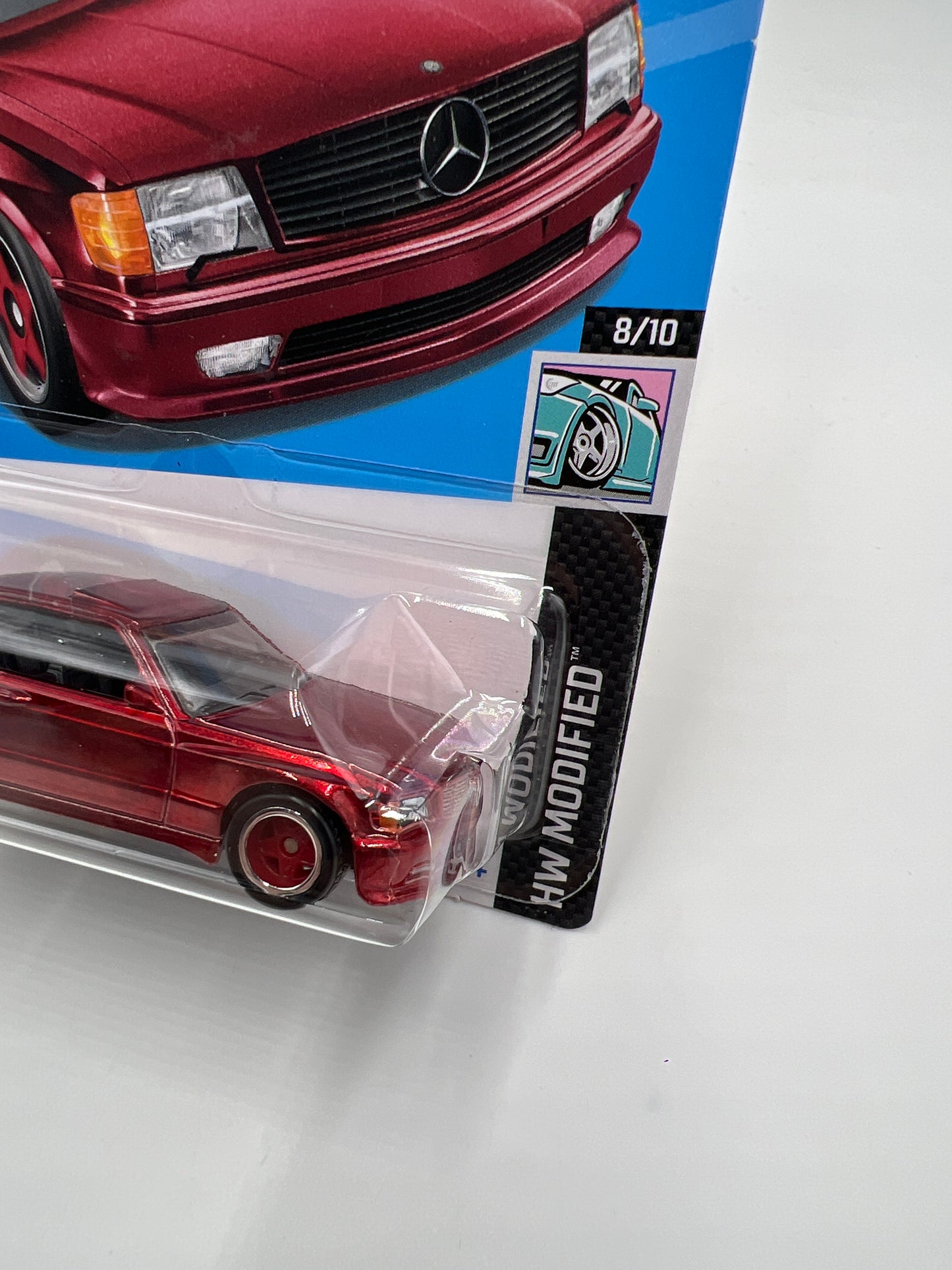 2024 Hot Wheels Super Treasure Hunt #82 89 Mercedes-Benz 560 SEC AMG Red W/Protector