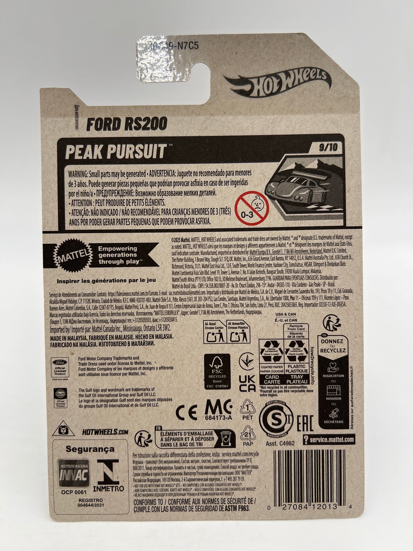 2025 Hot Wheels Q Case Super Treasure Hunt #247 Ford RS200 Gulf Blue W/Protector Intl Card 1