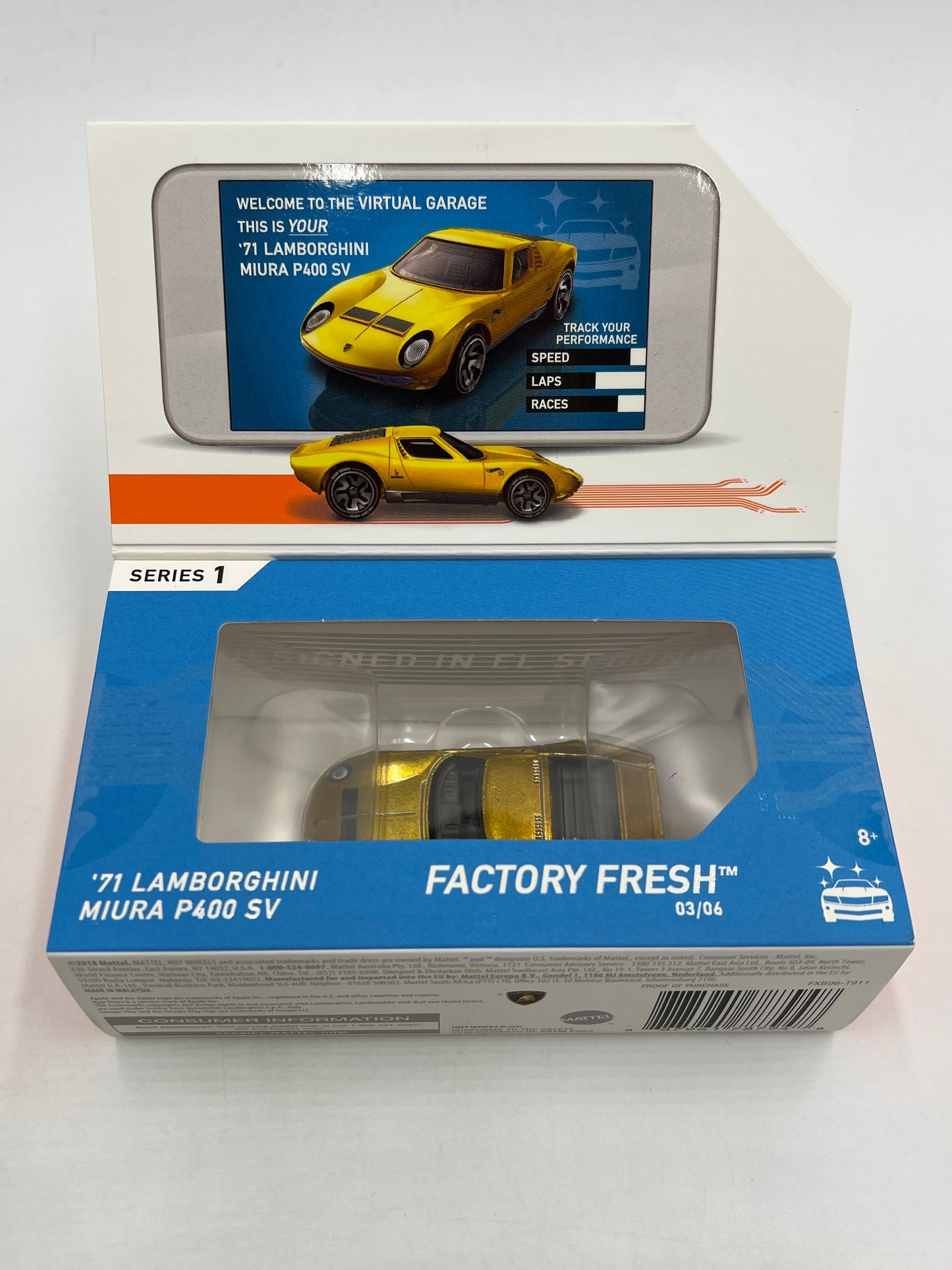 Hot Wheels iD Factory Fresh Series 1 #3 71 Lamborghini Miura P400 SV Gold