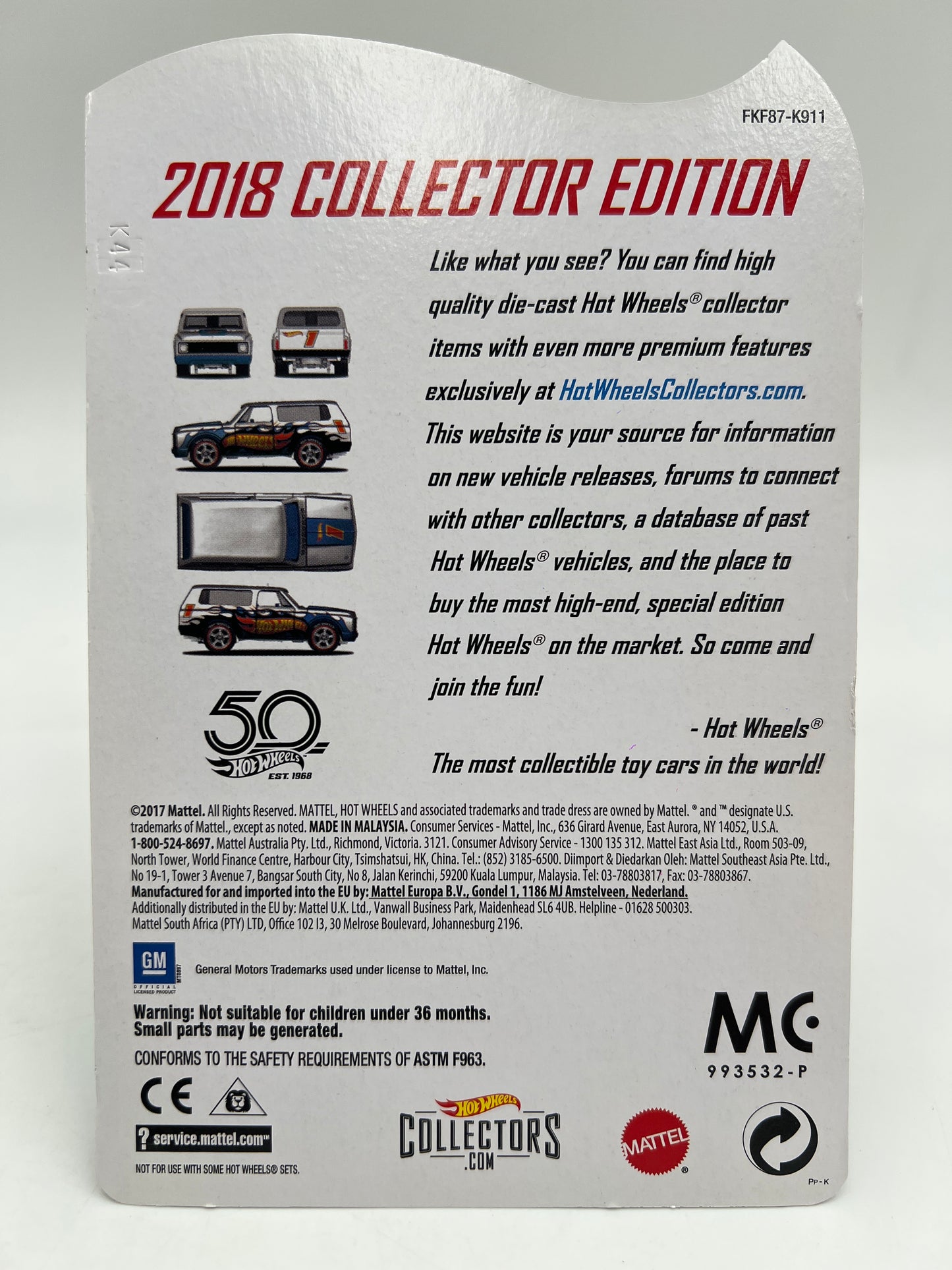 2018 Hot Wheels RLC Mail In Zamac Edition #1 70 Chevy Blazer W/Protector